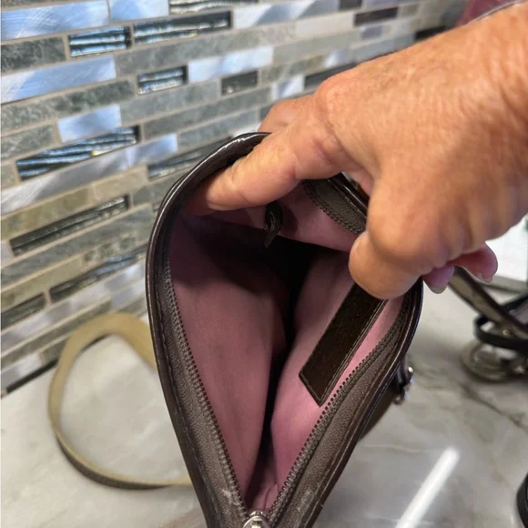 Coach Signature Brown and Tan Crossbody Bag - Picture 5 of 8